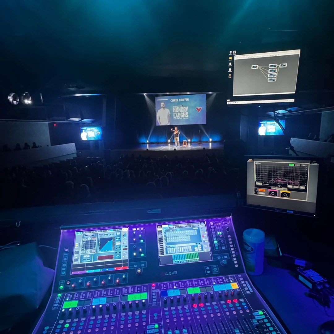 View of the show from the sound and lighting desk